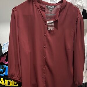 Burgundy Express top sz large nwt